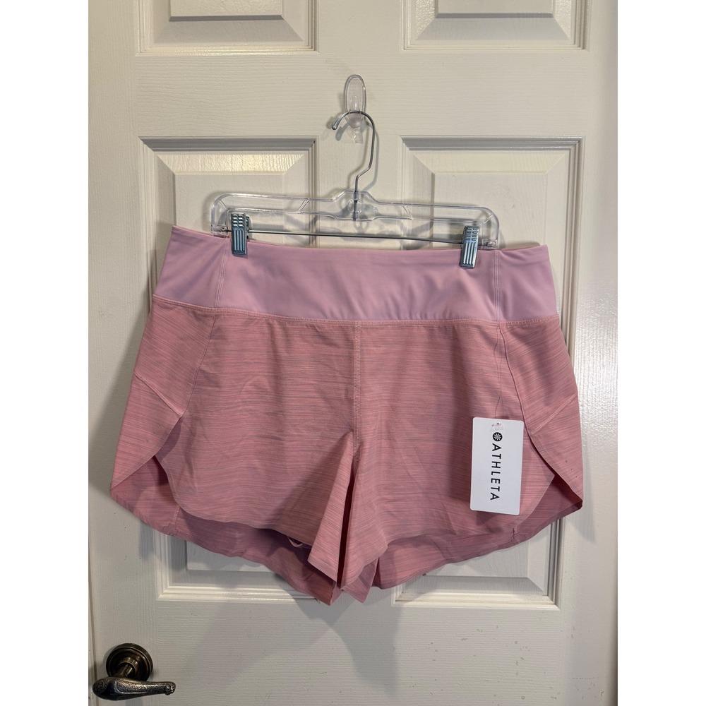 Athleta Run With It Textured 3.5" Short Womens Pink Running Athletic Size 1X NEW